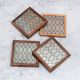 Indian Handcrafted Wooden Coasters - Pack of 4